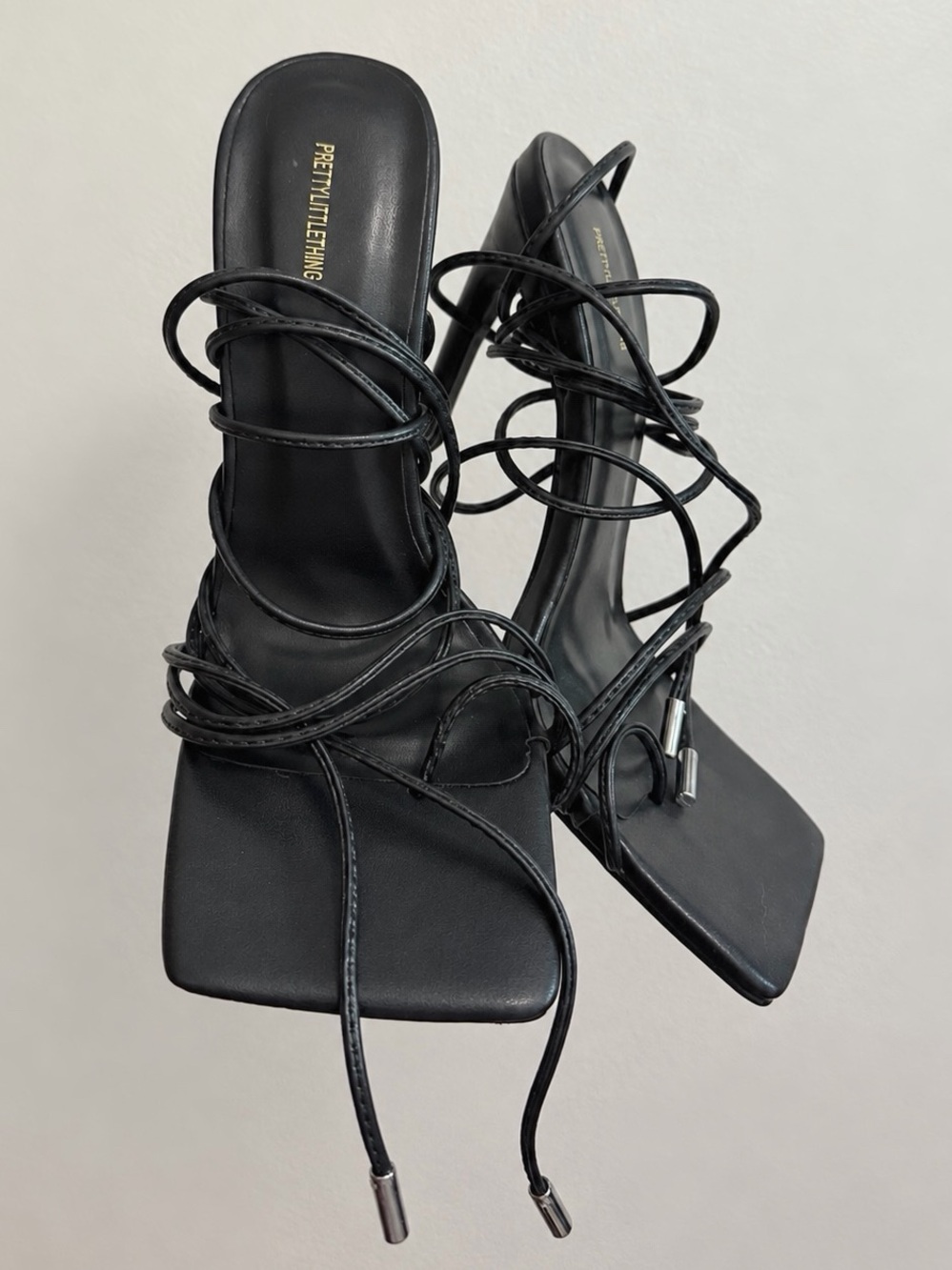 PrettyLittleThing Women’s Lace Up Square Toe Heels